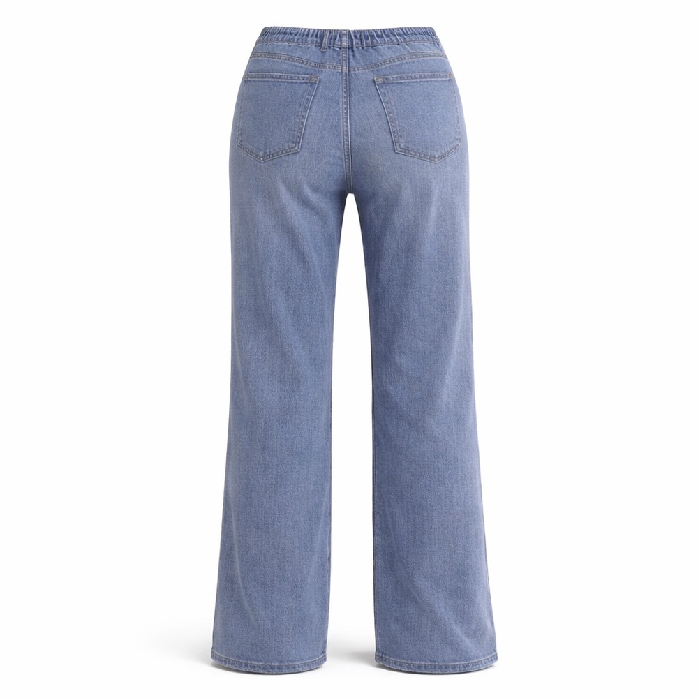 NEW No Boundaries Mini-Waistband Wide Leg Pants 31” Inseam Women’s Med Wash XL - Picture 2 of 10